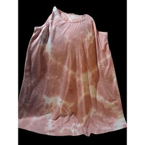 Wonderly Pink Tie Dye Tank Tunic Dress Swimsuit Cover Size 2X Soft Beach Resort